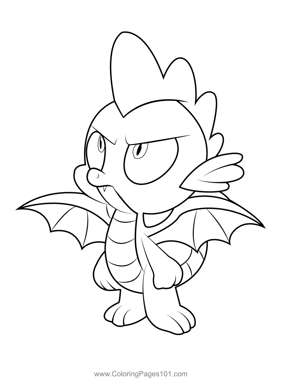 Spike my little pony equestria girls coloring page for kids