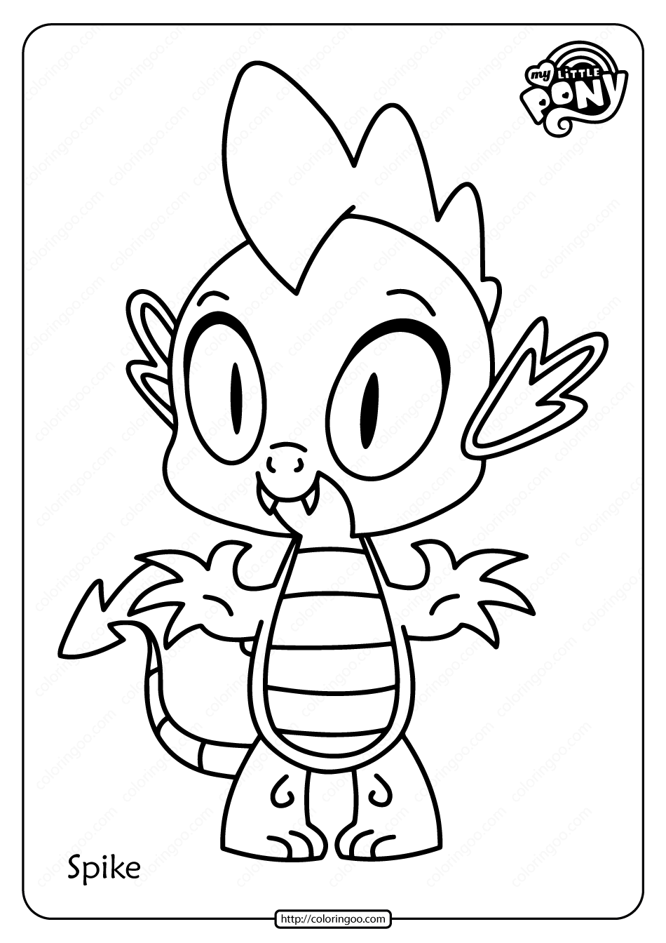 Free printable mlp spike pdf coloring page unicorn coloring pages my little pony coloring mermaid coloring pages