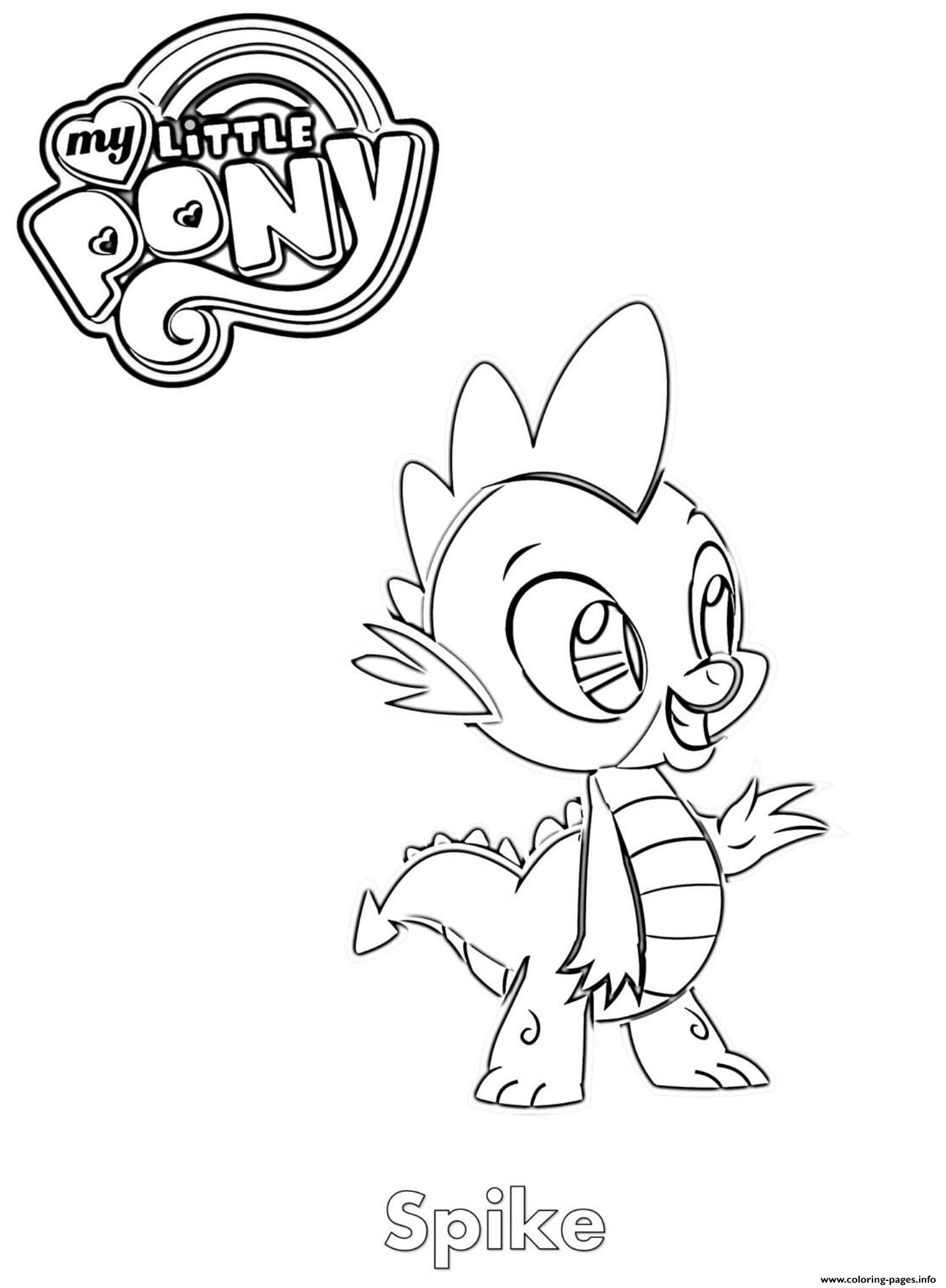 Spike mlp coloring page printable