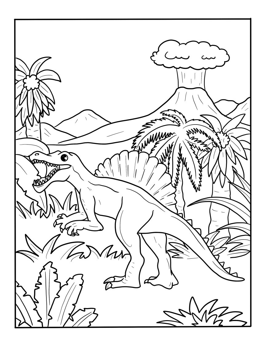 Spinosaurus coloring pages for kids free printable