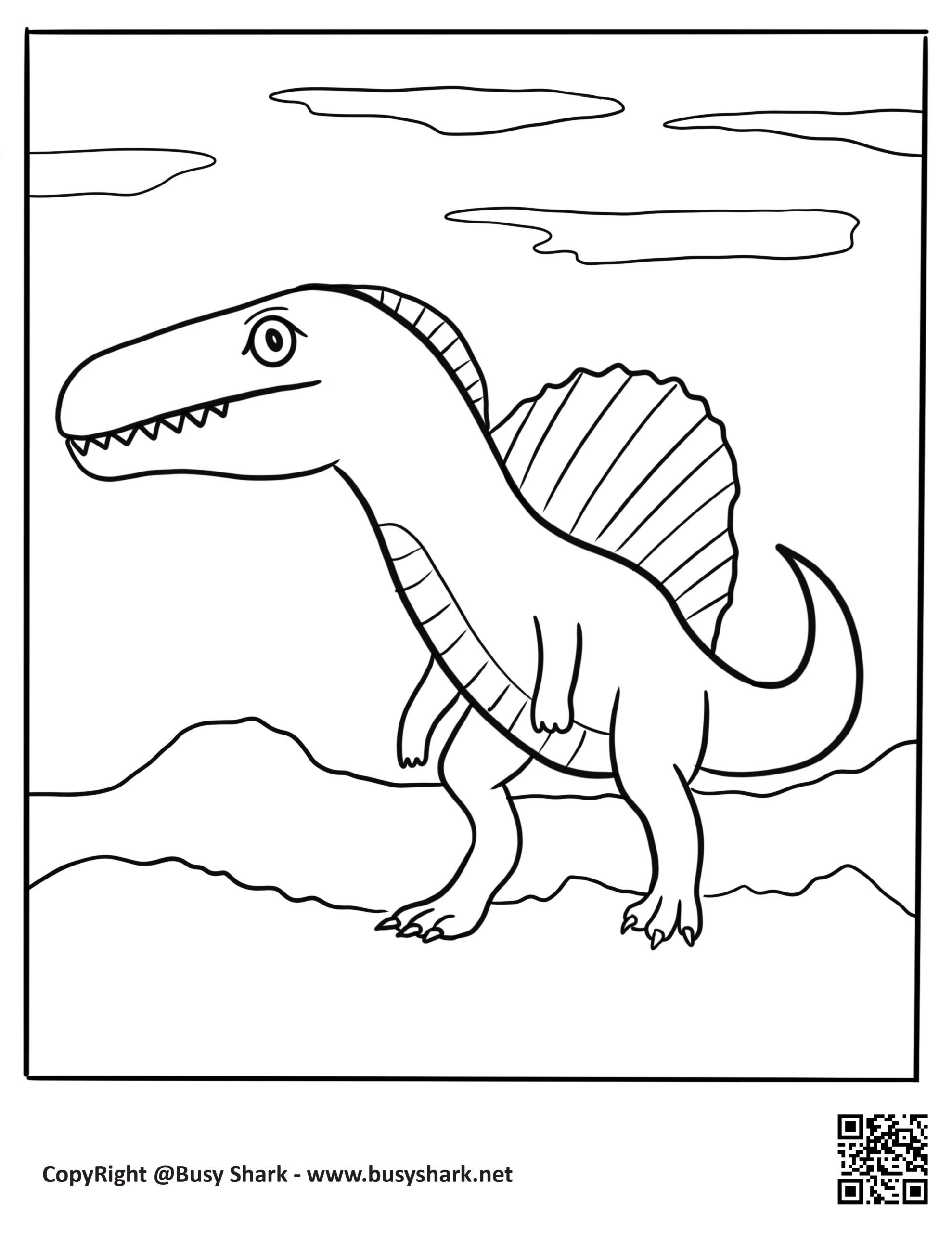 Spinosaurus coloring page free printable