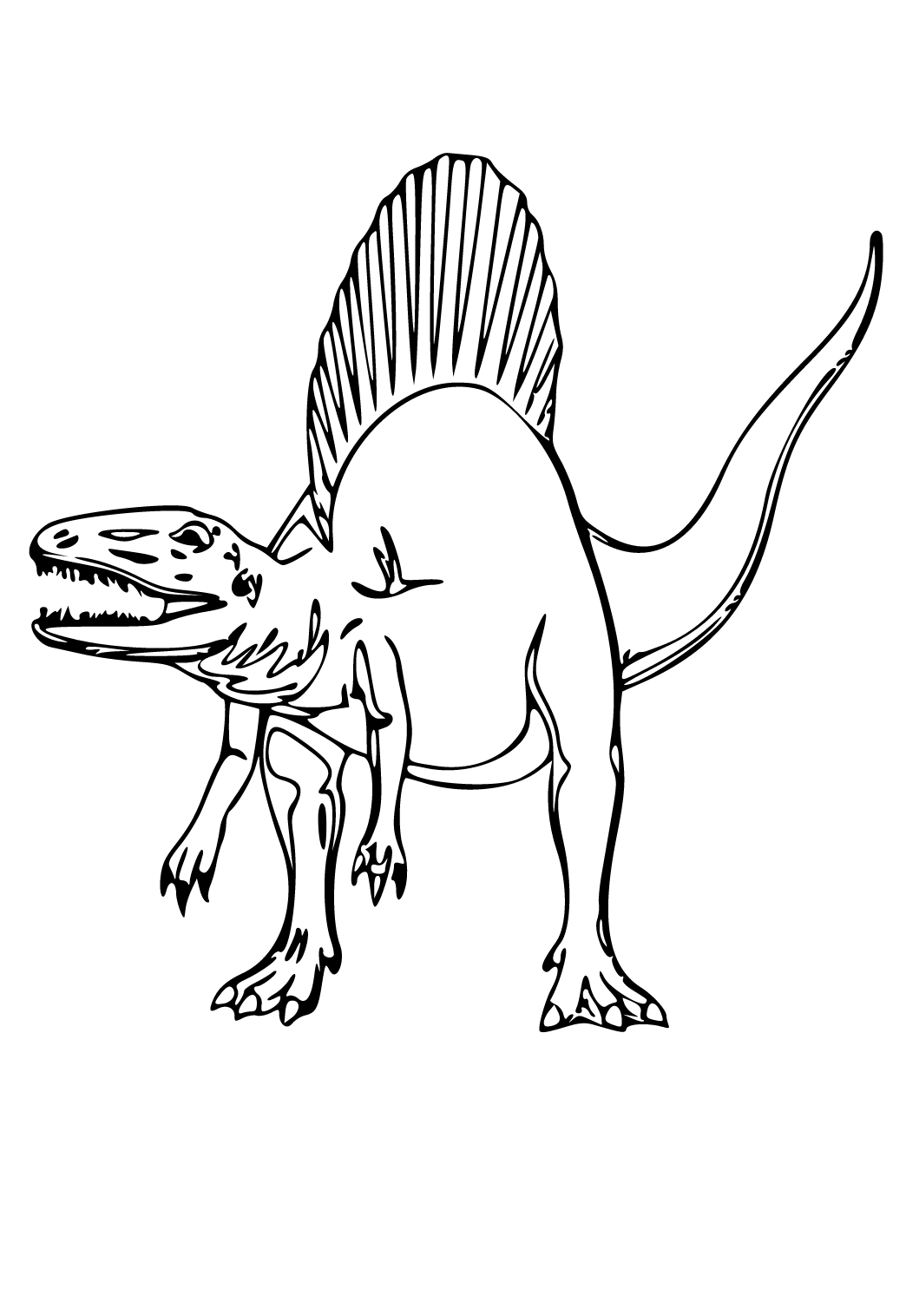 Free printable spinosaurus real coloring page for adults and kids