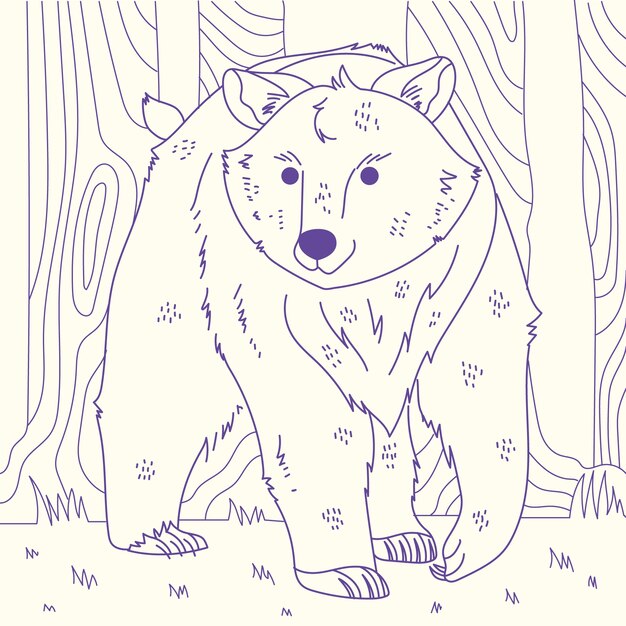Free vector hand drawn bear outline illustration