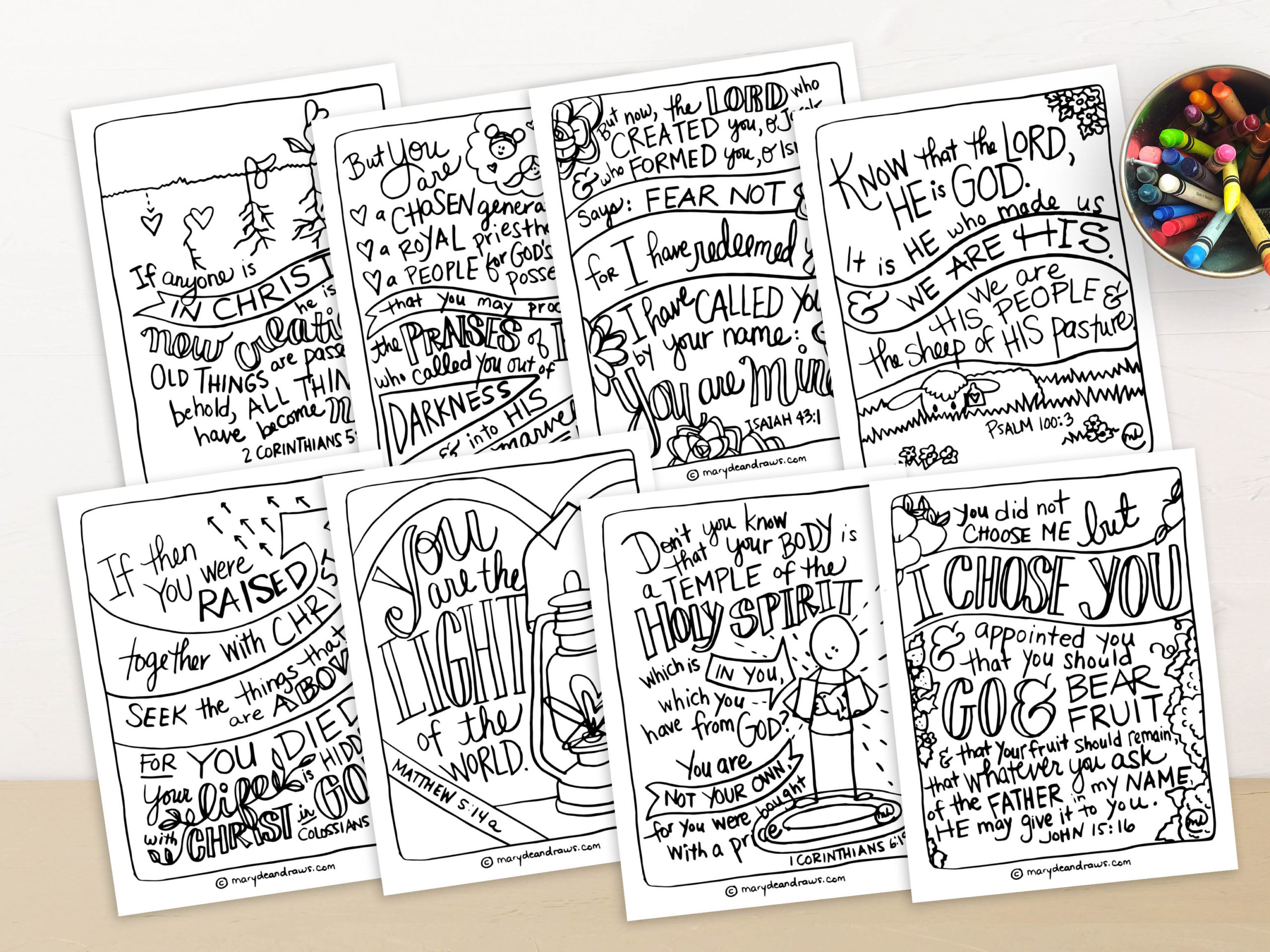 Printable bible verse full page coloring pages identity