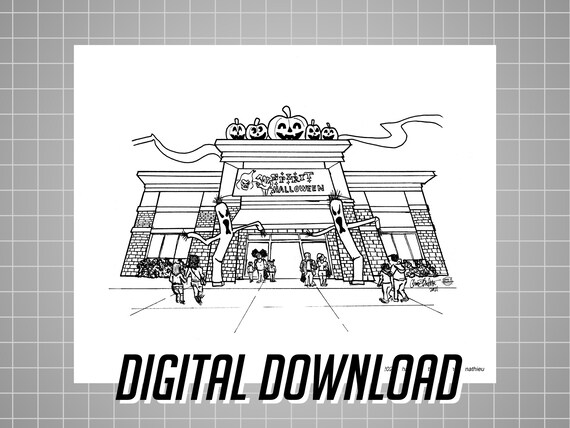 Spirit halloween x coloring page digital download only