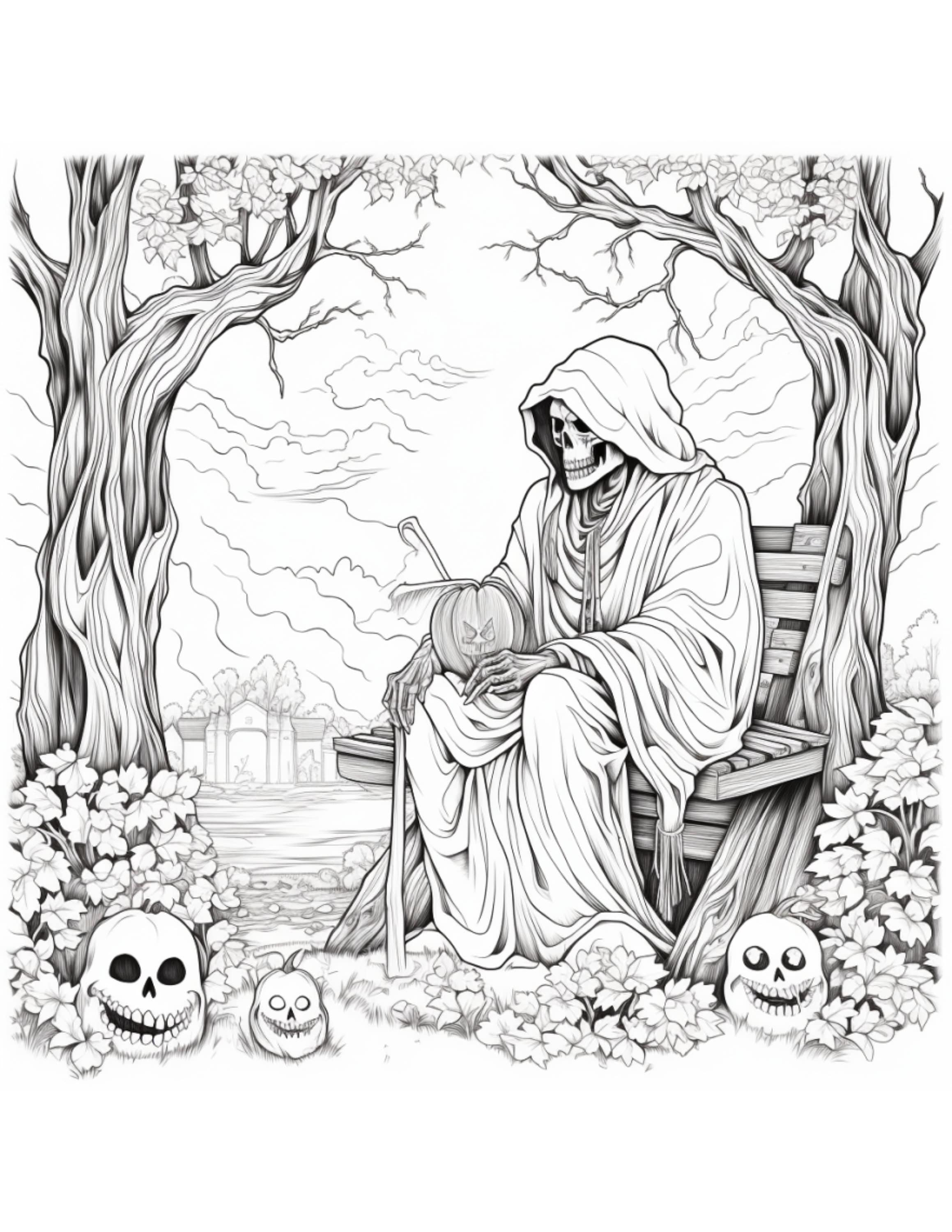 Halloween coloring page for adults fall and october themed page from page halloween coloring book for adults vol get in the spirit