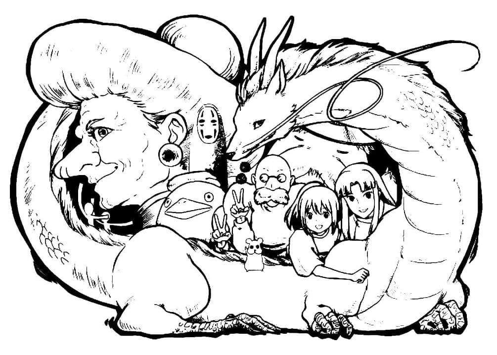 Spirited away image coloring page