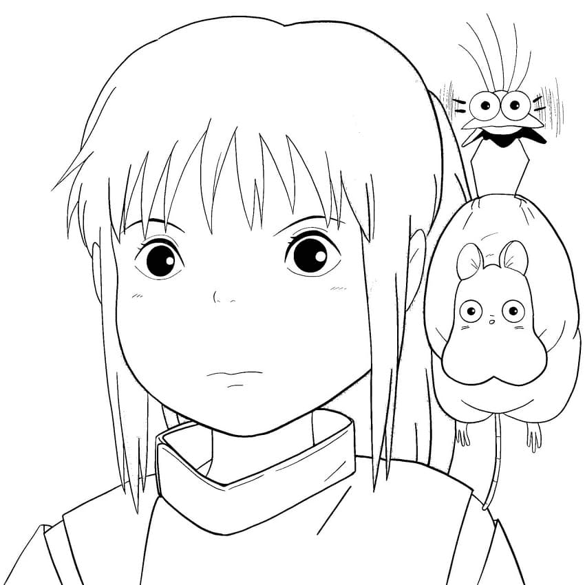 Spirited away coloring pages
