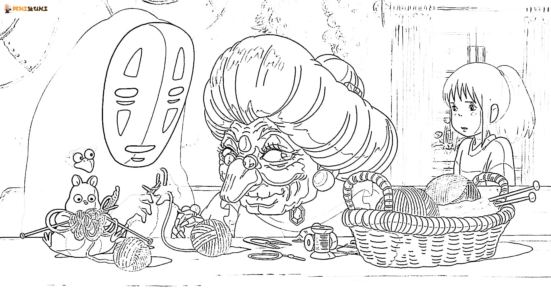 Spirited away coloring pages
