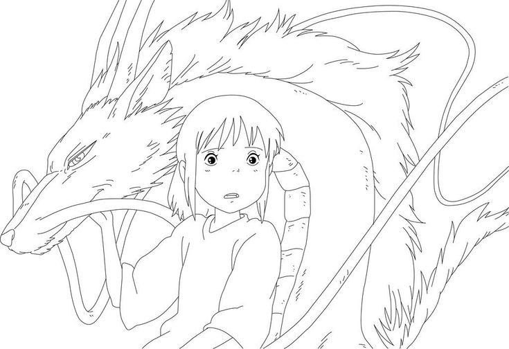 Spirited away coloring pages