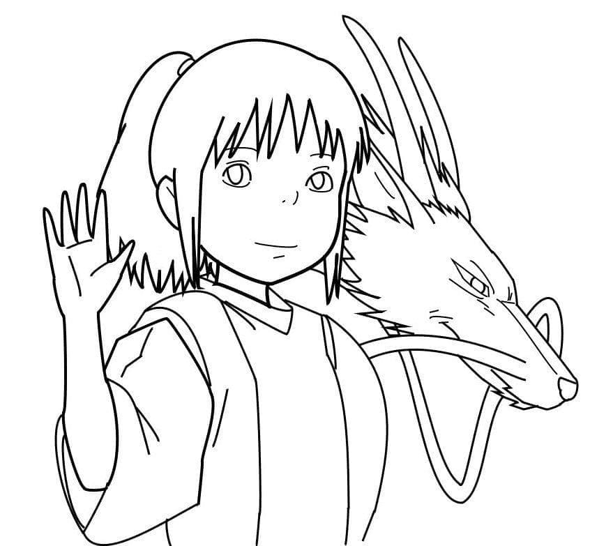 Spirited away coloring pages