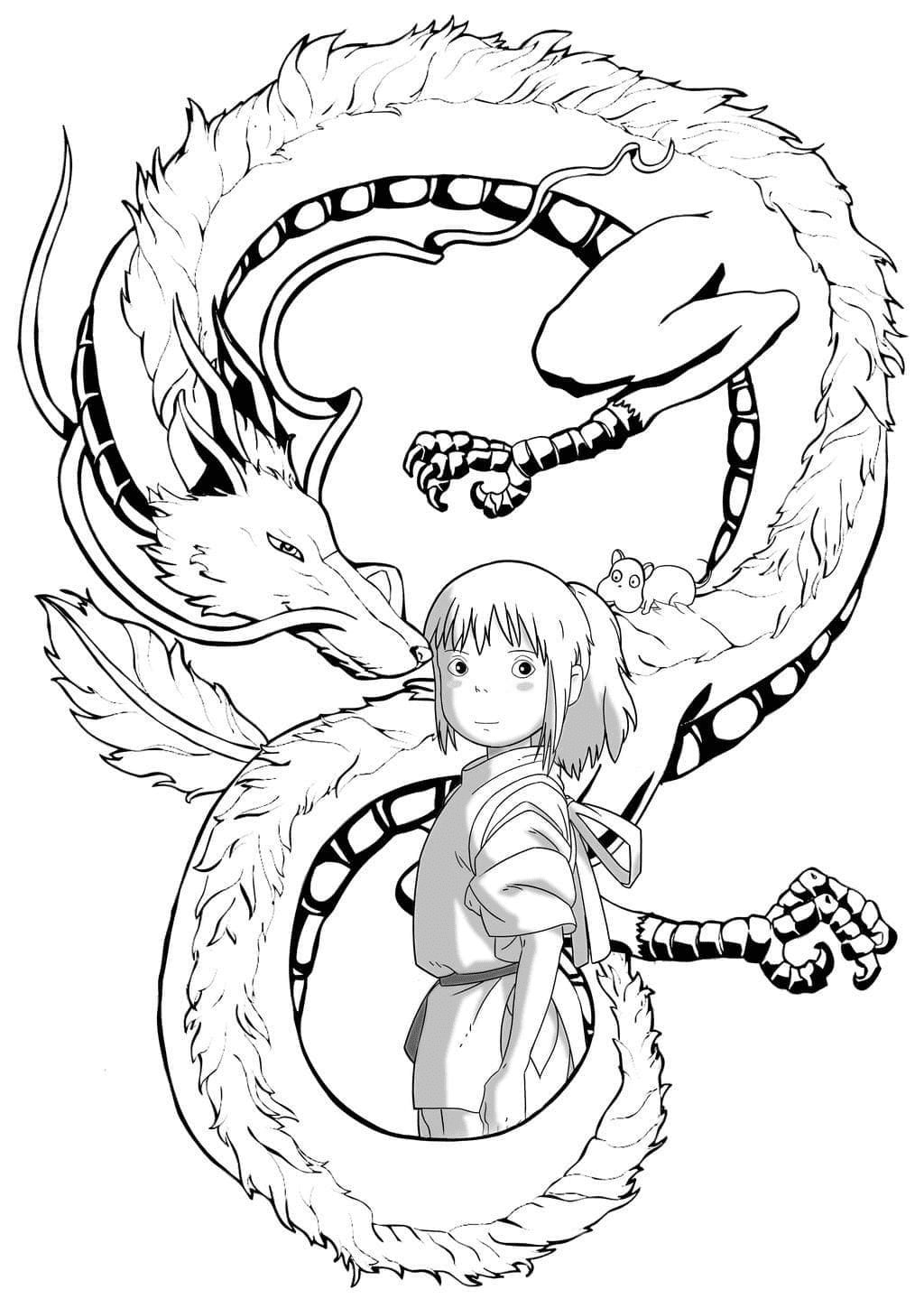 Spirited away coloring pages printable for free download