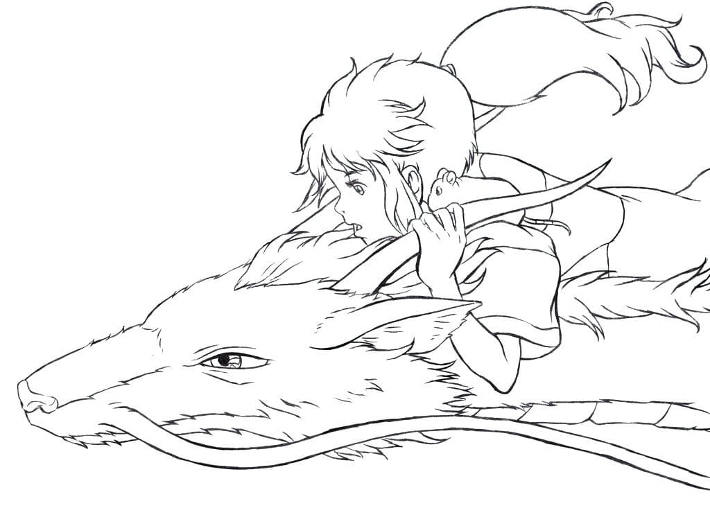 Spirited away coloring page