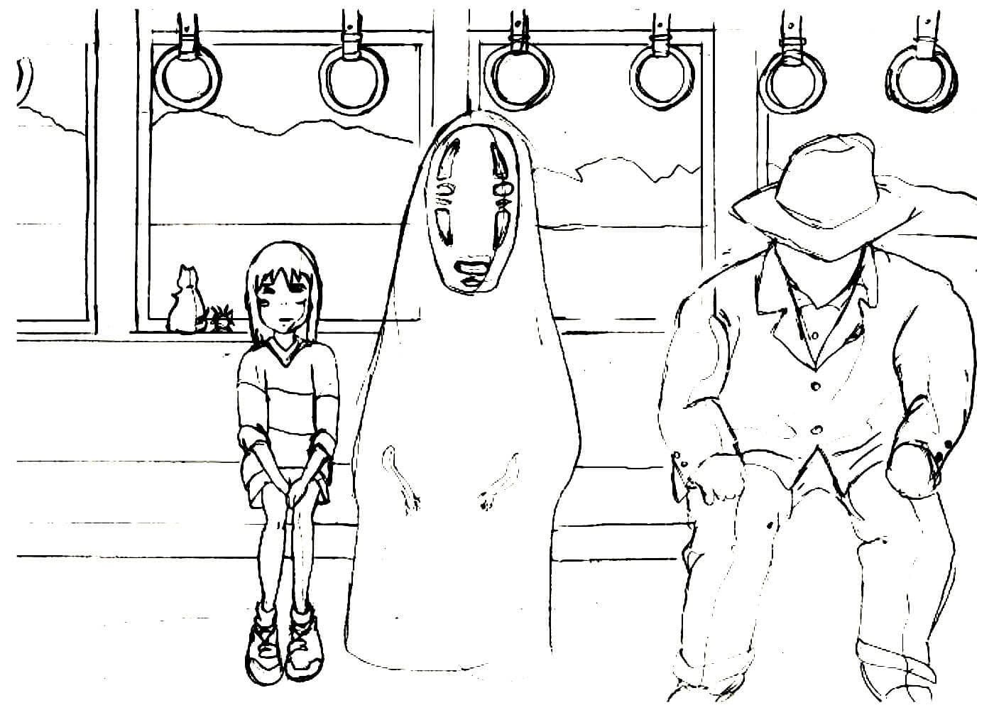 Spirited away coloring pages