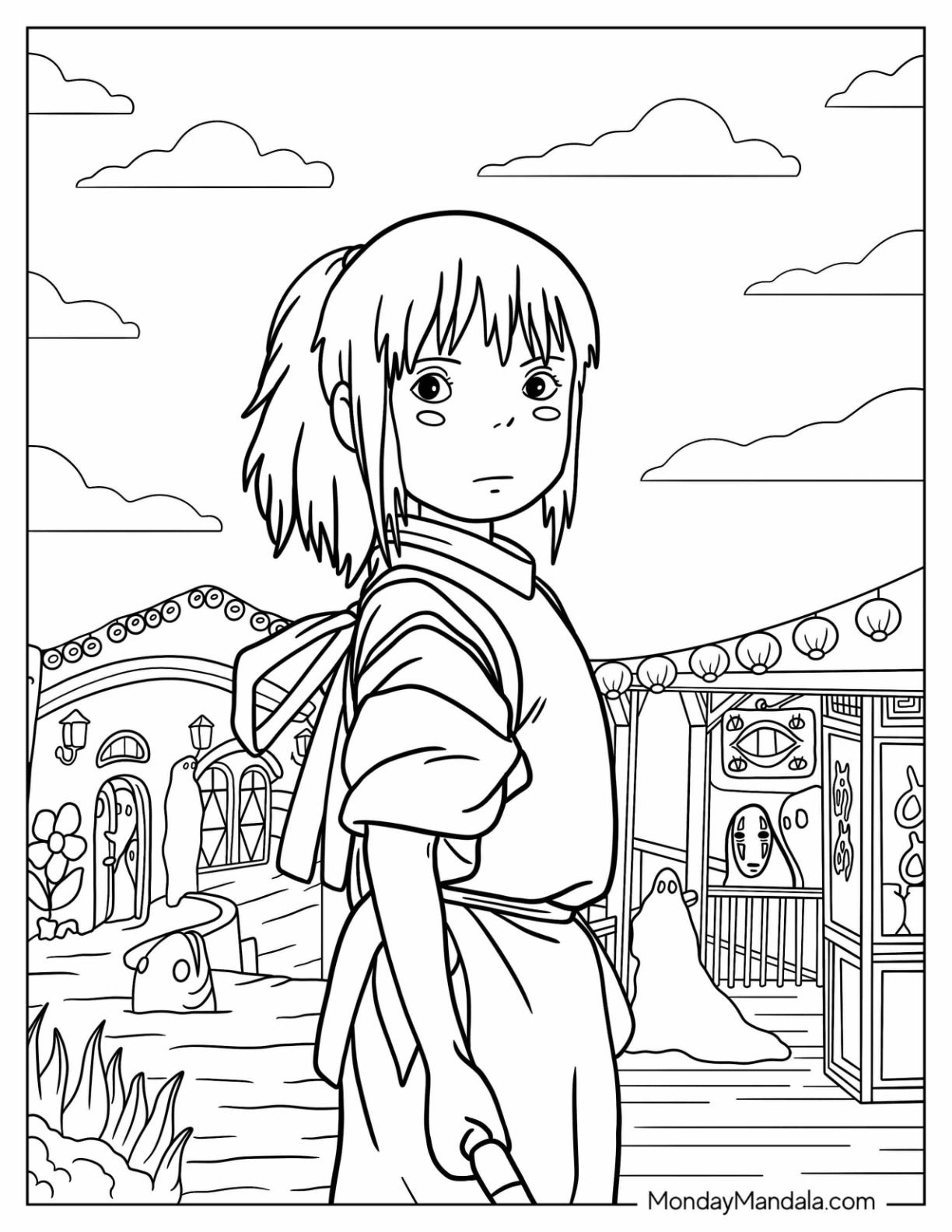How to draw chihiro and haku from spirited away â