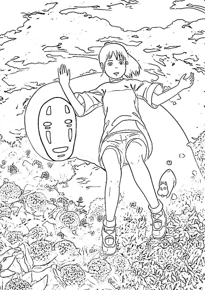 Spirited away coloring pages printable for free download