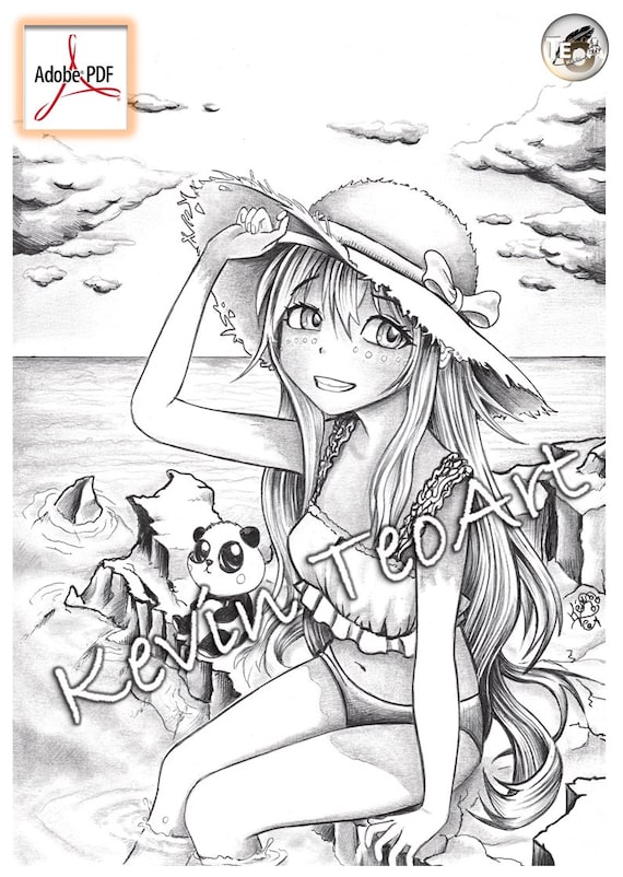 Spirited away kevin teoart coloring page grayscale illustration coloring page download printable file pdf