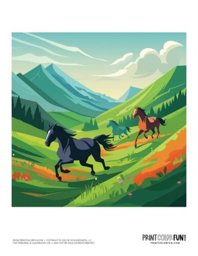 Beautiful horse coloring pages plus crafts educational games to saddle up for fun at