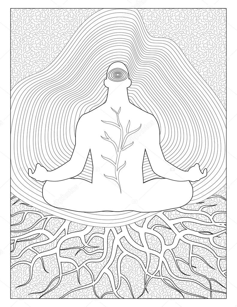 Spiritual grounding coloring page stock illustration by smk