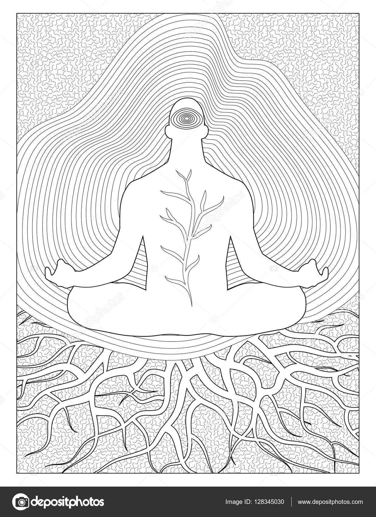 Spiritual grounding coloring page stock illustration by smk