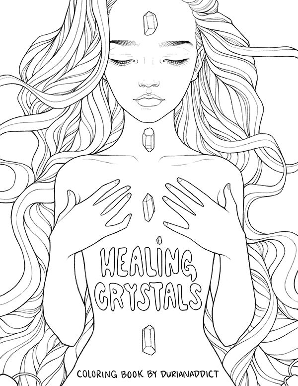 Printable coloring pages for adults healing crystals