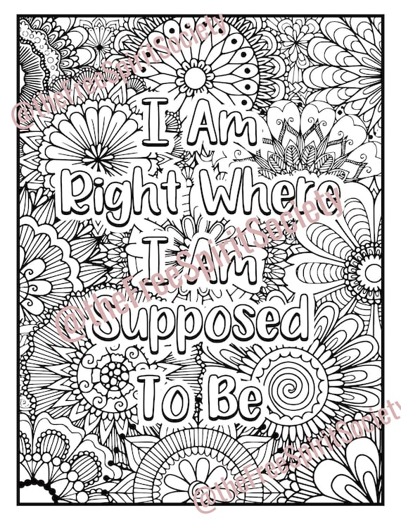 Mantra spiritual coloring pages witchy printable adult coloring pages esoteric coloring instant download change is good