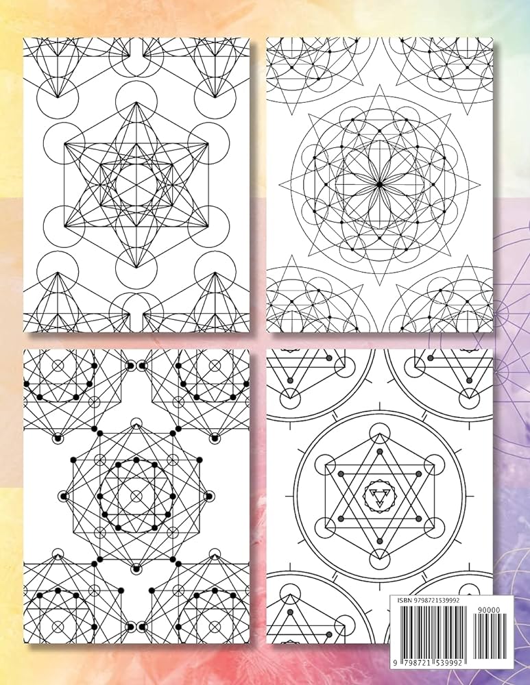 Sacred geometry coloring book for adults a spiritual geometry coloring book heart stefan books