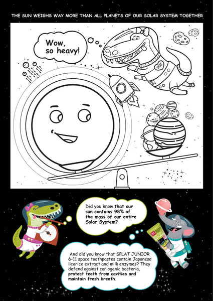 Colouring pages for kids splat oral care