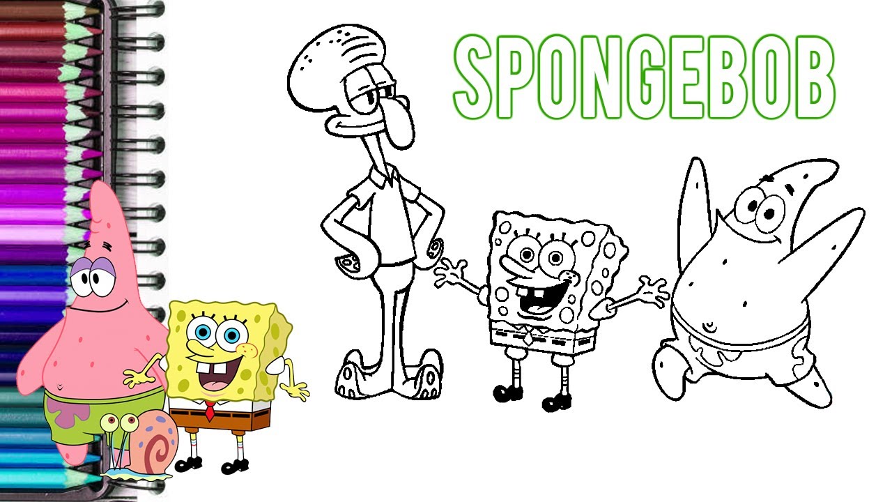 Sponge bob coloring pages squidward tentacles spongebob and patrick star