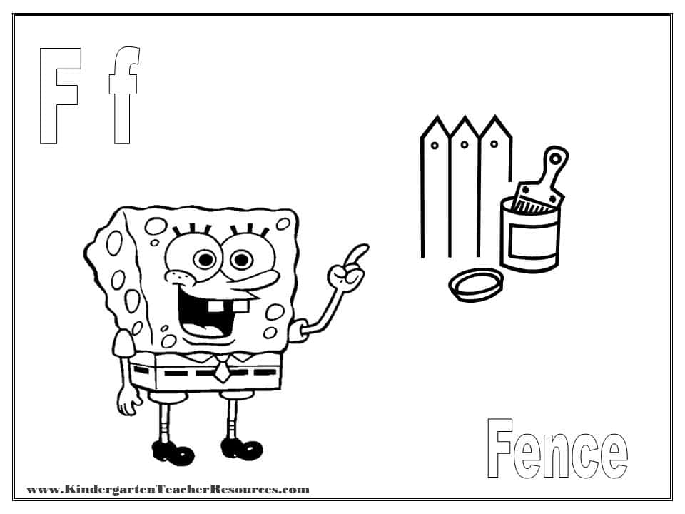 Spongebob alphabet coloring pages