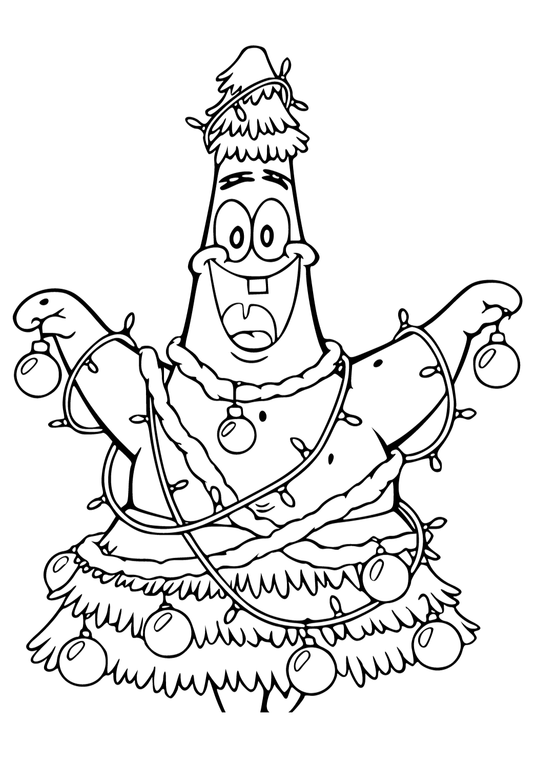 Free printable christmas patrick coloring page for adults and kids