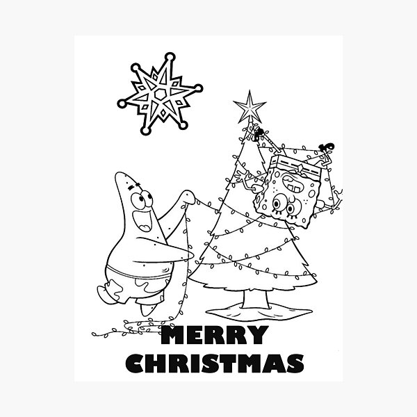 Spongebob and patrick christmas photographic prints for sale