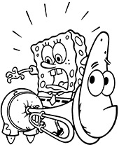 Christmas coloring page with patrick