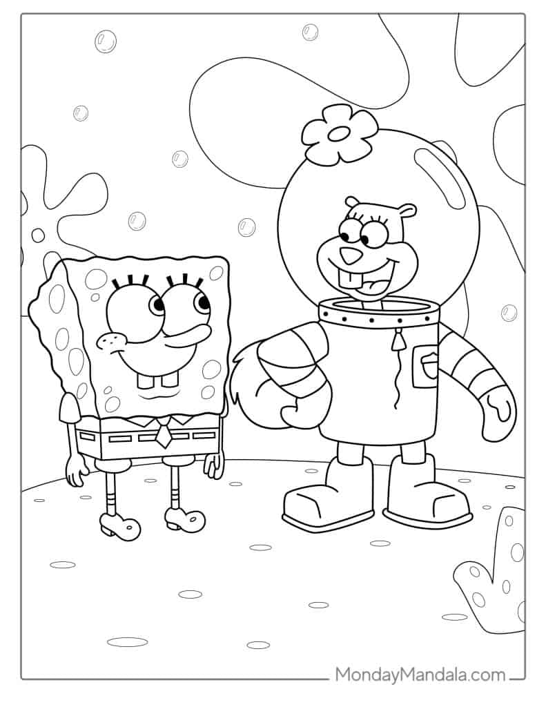 Spongebob coloring pages free pdf printables