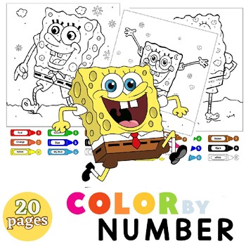 Spongebob math addition spongebob coloring pages color by number