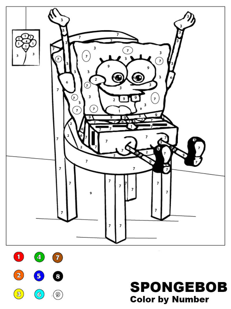 Spongebob color by number