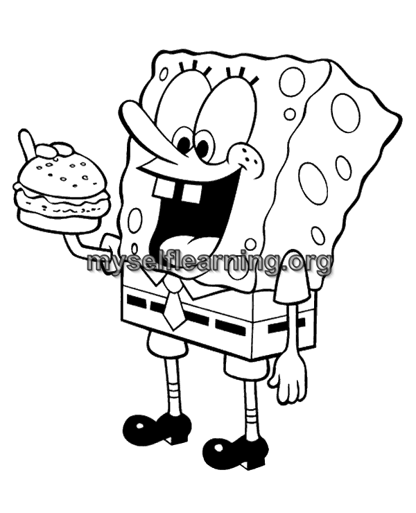 Sponge bob cartoons coloring sheet instant download