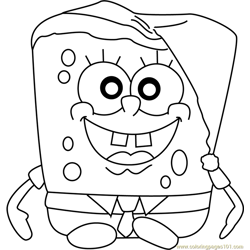 Spongebob christmas coloring page for kids