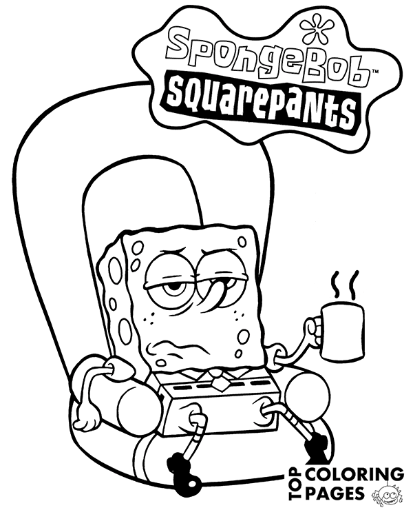 Spongebob coloring page sheet
