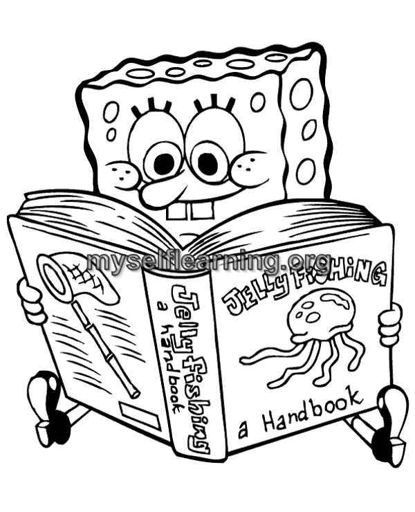 Sponge bob cartoons coloring sheet instant download