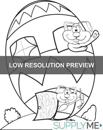 Printable easter egg house coloring page for kids â