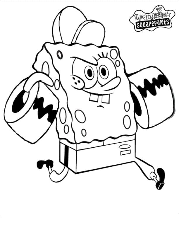Spongebob and easter egg coloring page