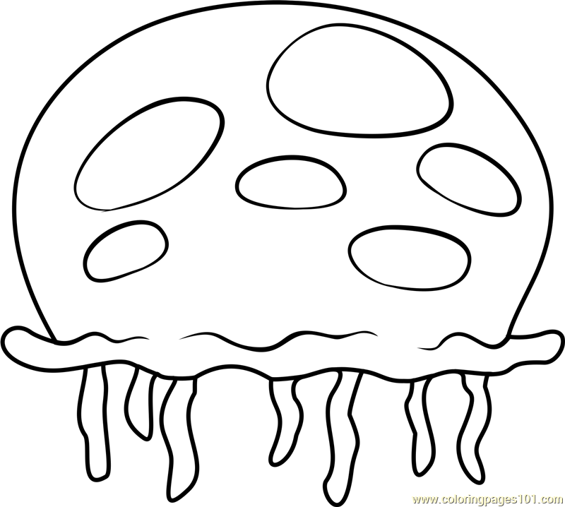 Queen jellyfish coloring page for kids