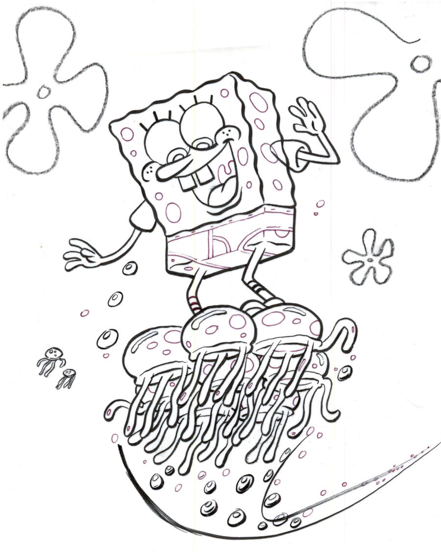 Spongebob jellyfish inks by shermcohen on