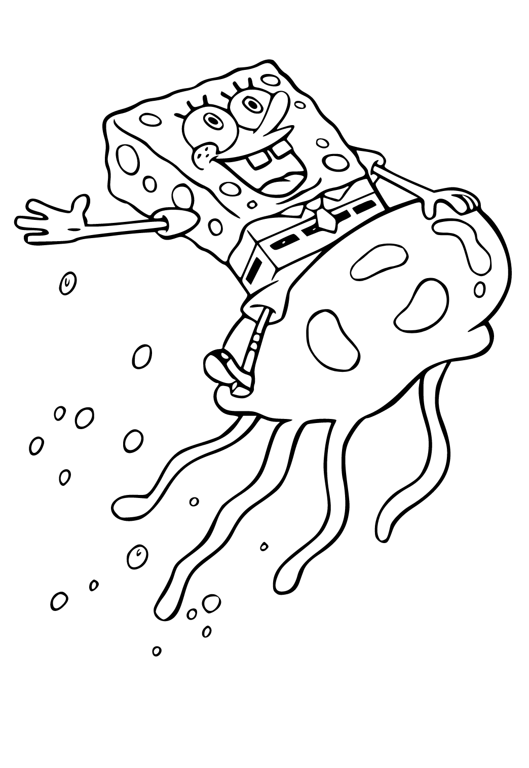 Free printable spongebob jellyfish coloring page for adults and kids