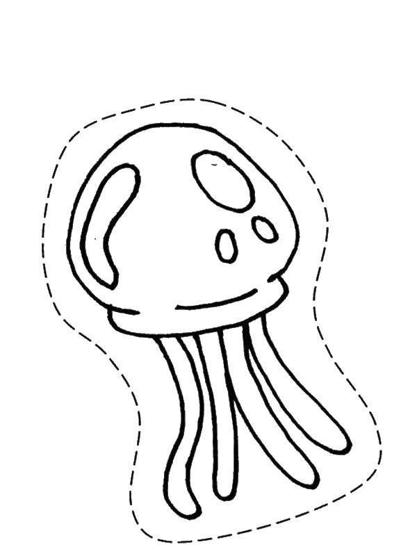 Online coloring pages coloring page jellyfish are found in salt seas marine life download print coloring page