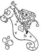 Free spongebob coloring page with jellyfish