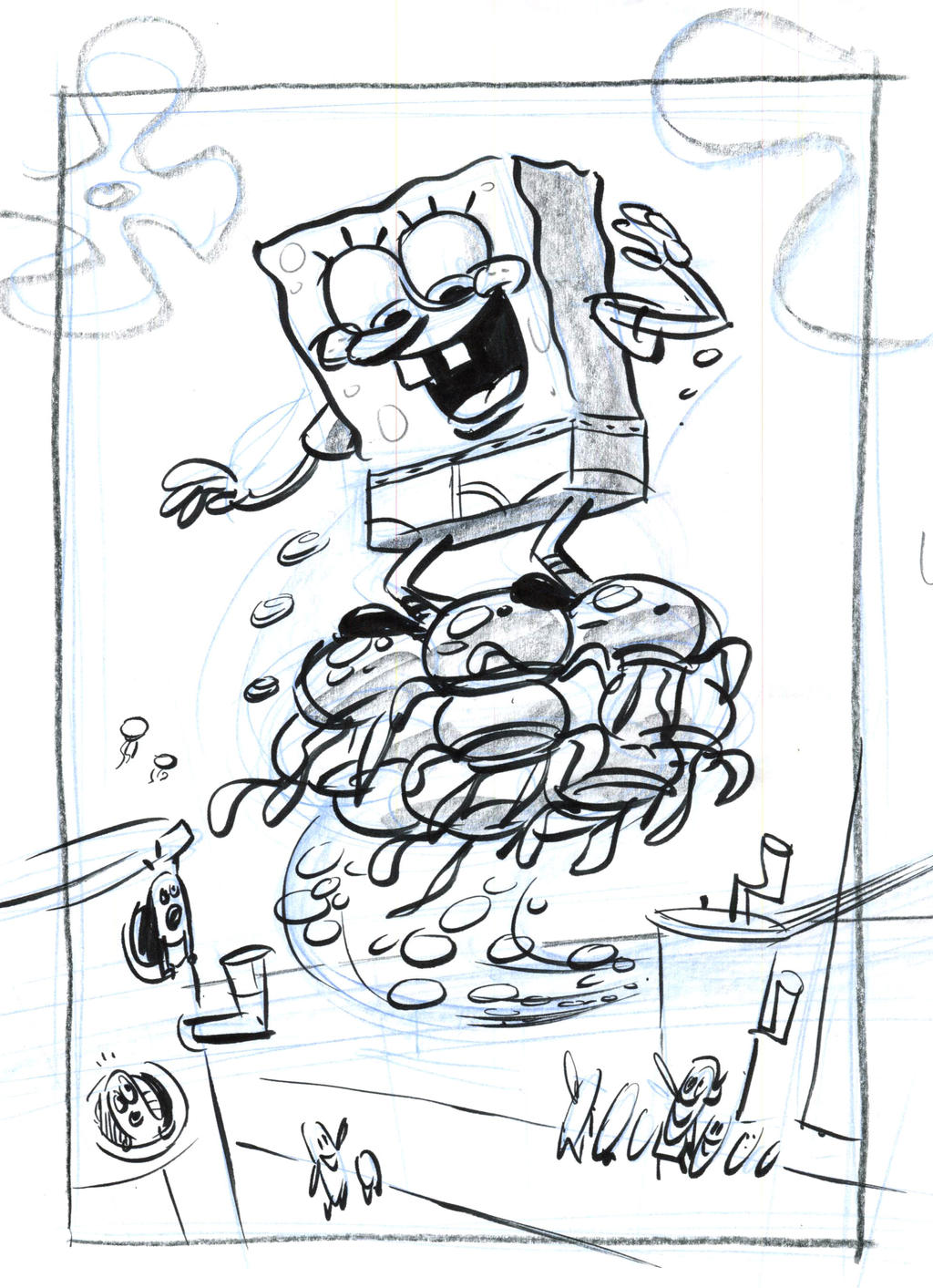 Spongebob jellyfish rough by shermcohen on