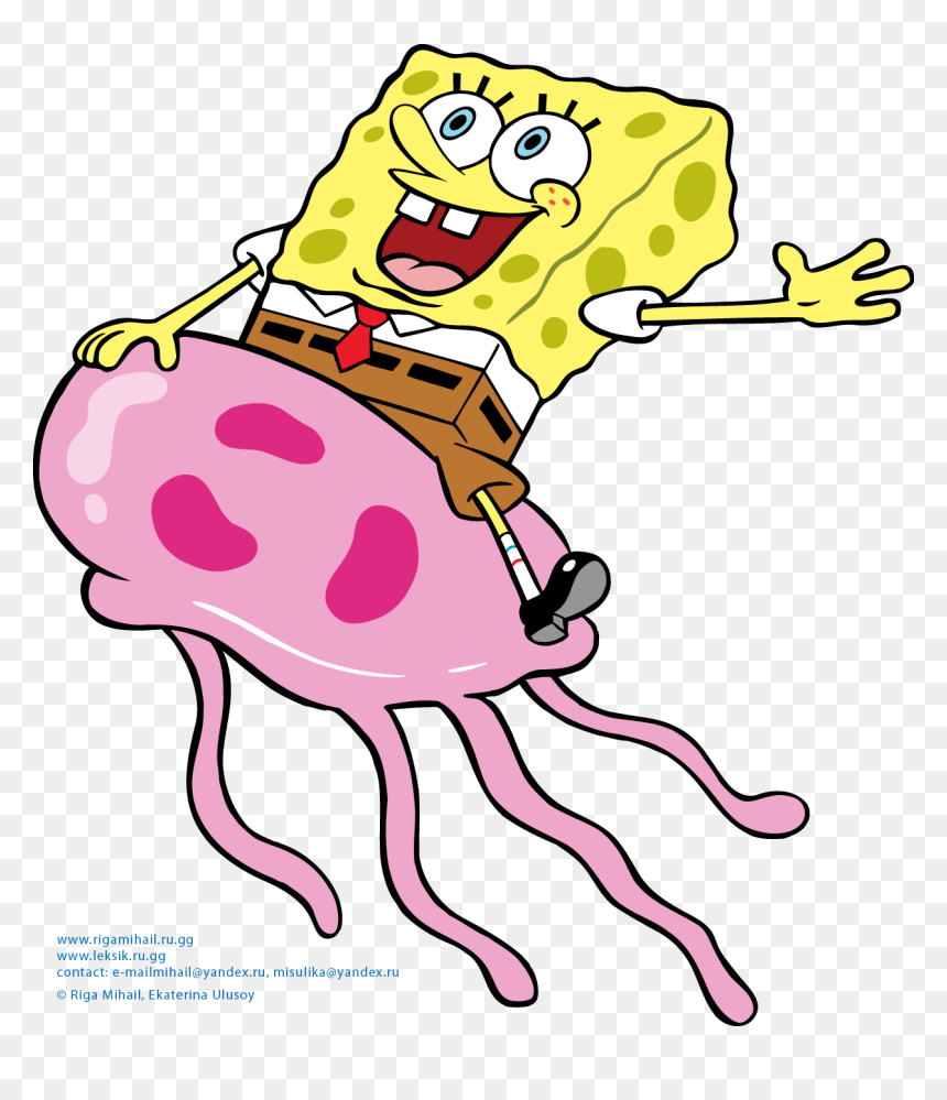Spongebob jellyfish coloring pages hd png download