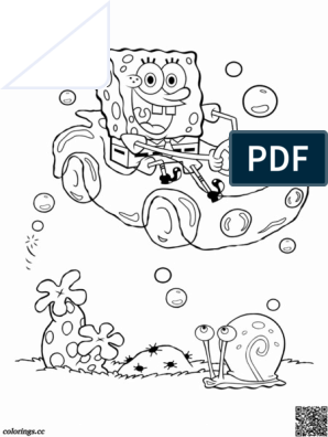Spongebob in the car and gary coloring pages sponge bob square pants coloring pages